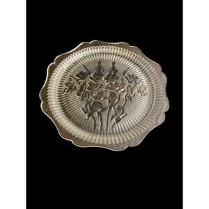 Vintage Jeanette Clear Glass Iris and Herringbone Plate 8"